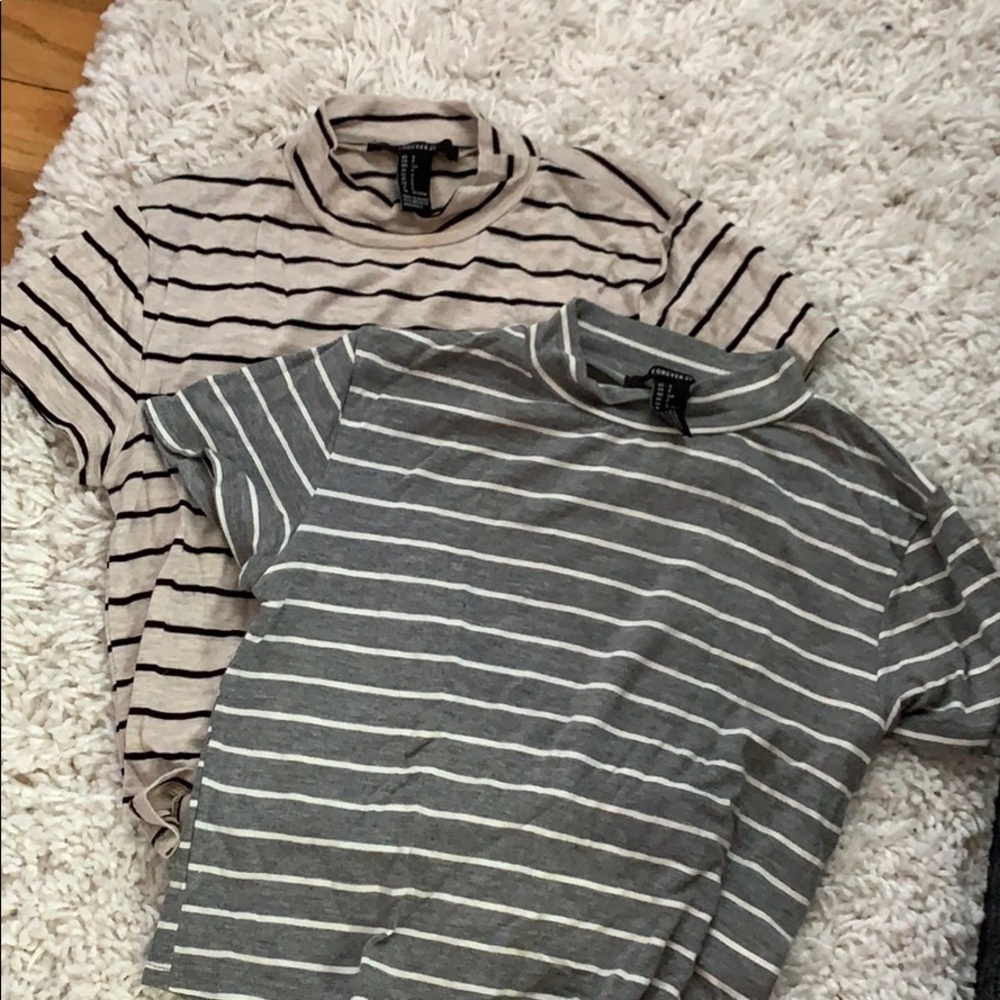 2 small, cropped striped tank tops